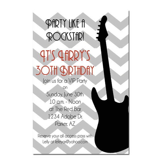 Music Party Print Yourself Karaoke Party Rock N Roll Party Music Party Invitation Guitar Concert Invitation Digial File Paper Paper Party Supplies Lifepharmafze Com