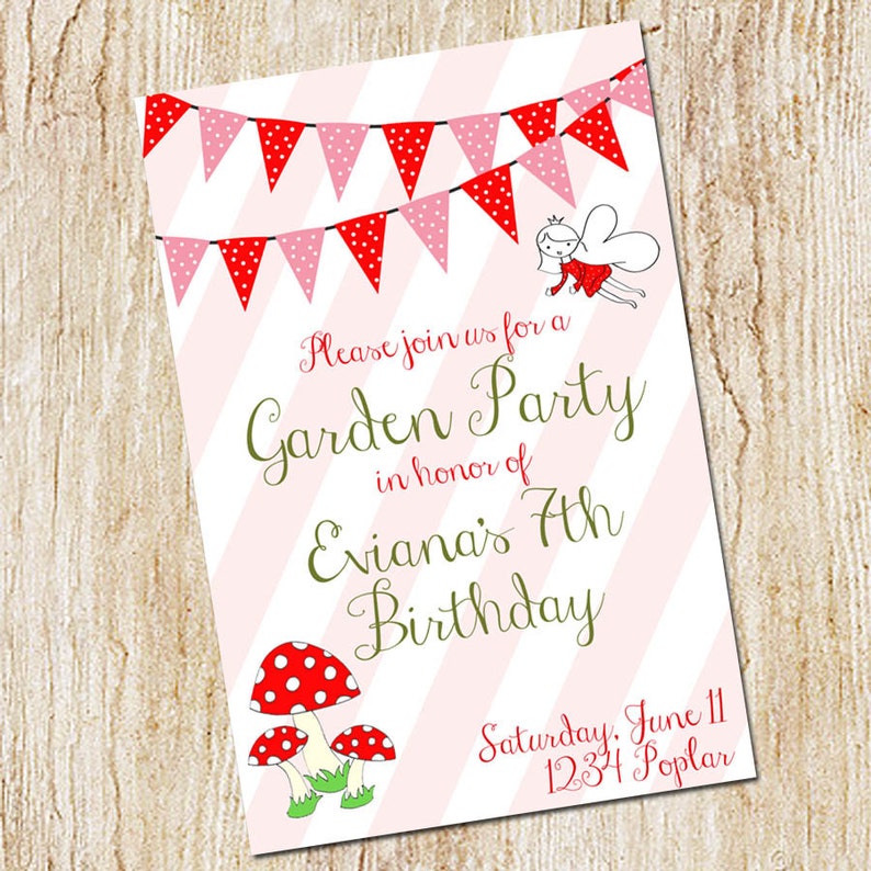 Garden Party Invitation Birthday Party Invitation digital Etsy