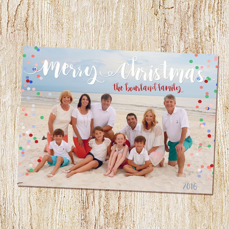 Christmas card photo Christmas card typography Holiday | Etsy