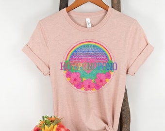 Ho'oponopono T-Shirt, Hawaiian Prayer, Rainbow Tshirt, I'm Sorry Please Forgive Me Thank You I Love You, Mindfulness Shirt, Meditation Top