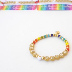 Keep Going Letter Bead Bracelet A Positive and Happy Bead Bracelet With ...