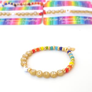 Keep Going Letter Bead Bracelet A Positive and Happy Bead Bracelet With ...