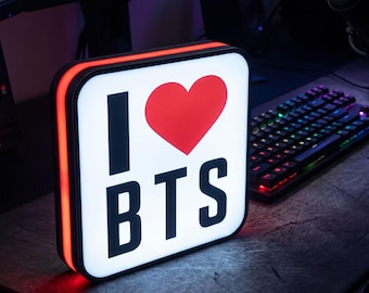 Letreiro de néon da turnê mundial do BTS em 2026, decoração para quarto de ARMY, caixa de luz Kpop, luz de néon com o logotipo do BTS