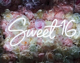 Luminária de néon personalizada para festa de 16 anos, decoração para festa de 16 anos, presente de aniversário de 16 anos para meninas, luminária de LED neon, presente exclusivo para filha, decoração de quarto.
