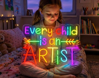 Art Classroom Decor, Teacher Neon Sign, Every Child is an Artist LED Light, School Wall Art, Daycare Wall Decor, Art Teacher Gift