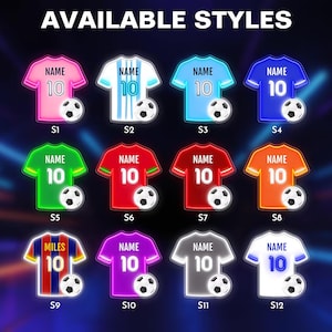 Placa de neon de futebol personalizada, Placa de neon de futebol personalizada, Decoração de parede de futebol, Presente para torcedor de futebol, Presente para jogador de futebol, Placa de neon personalizada, Presente personalizado