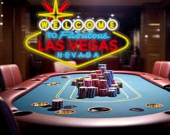 Welcome to Las Vegas Sign Neon Light, Personalized Casino Wall Art, Fabulous Nevada Led Light Party Decor, Casino Bar Gaming Room Sign