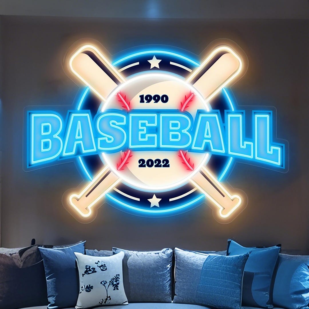 Baseball Neon Light, Personalized LED Sign for Sports Fans, Bedroom ...