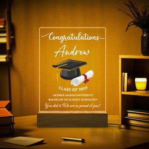 Cadeau de remise des diplômes personnalisé, Veilleuse LED promotion 2025, Cadeau personnalisé pour enseignant et étudiant, Cadeau de licence, Souvenirs de remise des diplômes en vrac