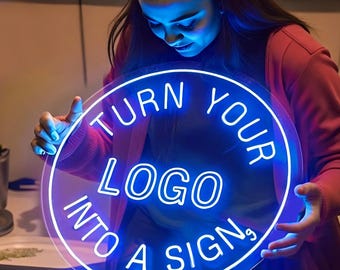 Letreiro de néon personalizado com logotipo para empresas - Letreiro de LED personalizado para lojas, salões de beleza, restaurantes, estúdios, bares e decoração comercial.