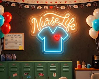 Nurse Life Neon Sign,Scrubs LED Light,Nurses Week Gift,Nursing Graduation Gift,Registered Nurse Light,Medical Gift,New Nurse Gift