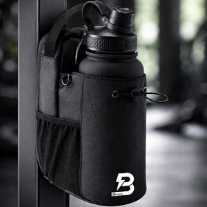 Riñonera magnética para gimnasio con soporte magnético para botella de agua de hasta 3 litros. Accesorios de fitness para hombres y mujeres.