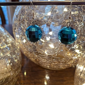 Blue Disco Ball Earrings