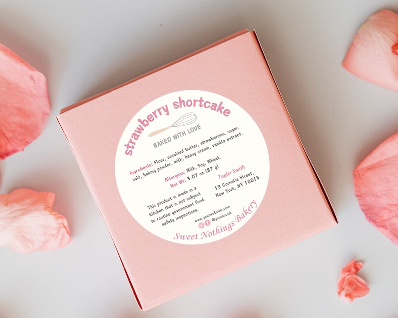 Cottage Food Label | Editable Cottage Law Label Template | Ingredient ...