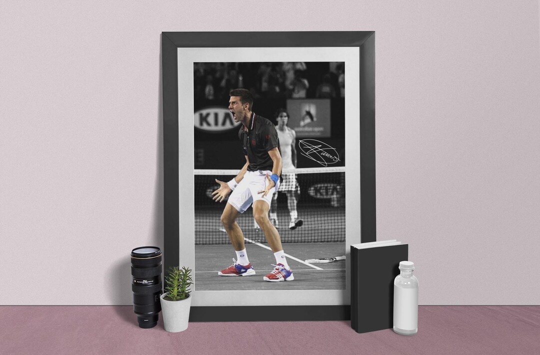 Novak Djokovic Signature Tennis Poster Australian Open 2012 - Etsy