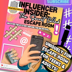 Printable Escape Room For Teens | Escape Room Printable Kit For Teens & Adults | Escape Room For Adults | Family Fun Game Night Diy Activity