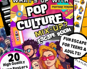 Escape Room For Adults | Escape Room Kit | Pop Culture Escape Room Kit | Printable Family Game Night (PDF)