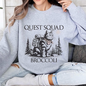 Quest Squad Broccoli Sweatshirt, Onyx Storm Sweatshirt, Fourth Wing, Xaden Riorson, Ridoc Romantasy Fan Sweatshirt, Dragon Rider, Bookish