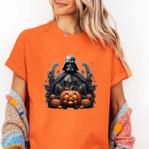Comfort Colors Vintage Star Wars Darth Vader Halloween Shirt, Disneyland Halloween Party Gift, Halloween Pumpkin Shirt