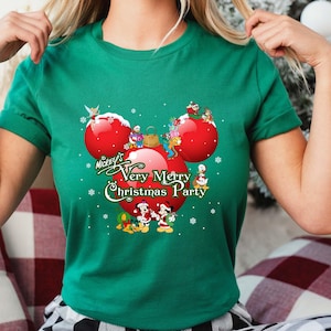 Christmas Mickey&#39;s Very Merry Party Shirt, Disney Ball Mickey Head Christmas Shirt, Mickey And Friends Christmas Tee, Very Merry Christmas