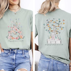 Comfort Colors® Happiest Place on Earth Shirt, Mickey Castle Tee, Magical Kingdom Shirt, Disney Vacation Family Matching T-shirt, Disney Tee