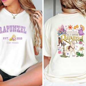 Retro Rapunzel Tangled Two sided Comfort Colors Shirt, Floral Rapunzel Shirt, WDW Disney Princess Shirt, Disney Rapunzel Shirt
