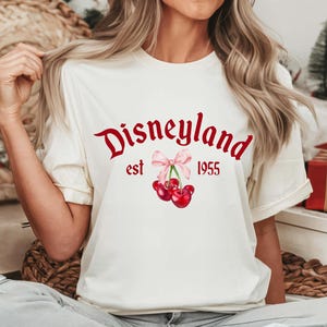 Disneyland Est 1955 Comfort Colors® Shirt, Disneyland Cherry Shirt, Pink Disneyland Mouse Ears Shirt , Girls Disneyland Trip Shirt