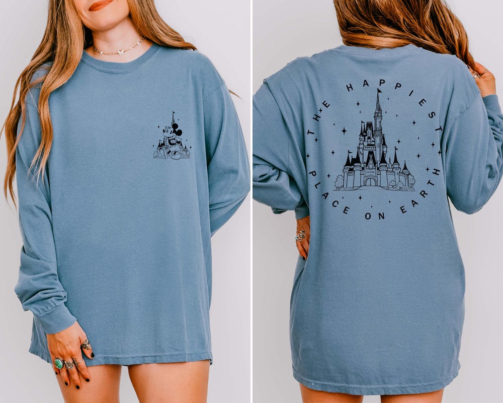 Comfort The Happiest Place One Earth Long Sleeve Shirt, Magical Castle Mickey Long Sleeve, Disney Vacation Long Sleeve Shirt
