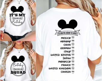Disney Mickey It's My Birthday Shirt, Epcot Celebrating Birthday Team Shirt, Mickey Minnie Birthday Shirt, Mickey Minnie Birthday Squad Tee