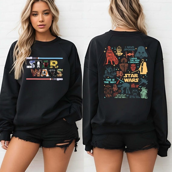 Retro Star Wars Shirt, Disney Star Wars Sweatshirt, Star Wars Characters  Shirt, Galaxy's Edge T-shirt, Star Wars Two Sided Hoodie - Etsy