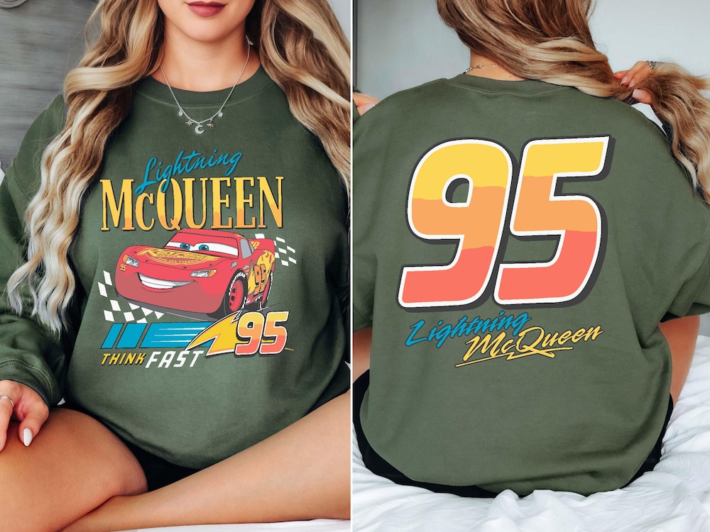 Snorider Design Vintage Lightning Mcqueen Sweatshirt, Disney Cars Sweatshirt, Cars Characters Sweatshirt, Cars Land Sweatshirt, Cars Family Trip Hoodie