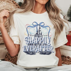 Reach Out And Find Your Happily Ever After Shirt, Comfort Colors Disney Theme Park Shirt, Disney Fireworks Shirt, Disney Coquette Bow Shirt