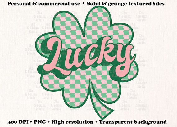St Patrick's Day png, four leaf clover png, 4 leaf clover png, St. patrick's Day sublimation, checkered St. Patrick's Day png, Lucky png