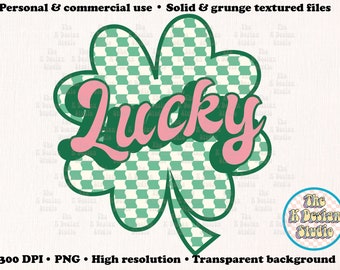 St Patrick's Day png, four leaf clover png, 4 leaf clover png, St. patrick's Day sublimation, checkered St. Patrick's Day png, Lucky png