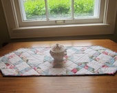Handcrafted Floral Quilted Tablerunner-Cottage Chic