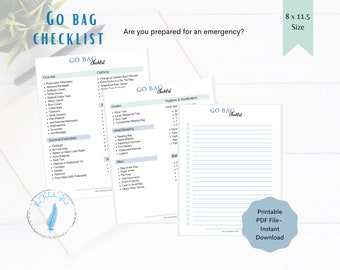 Printable Go Bag Checklist | Emergency 72 Hour Kit List (PDF)