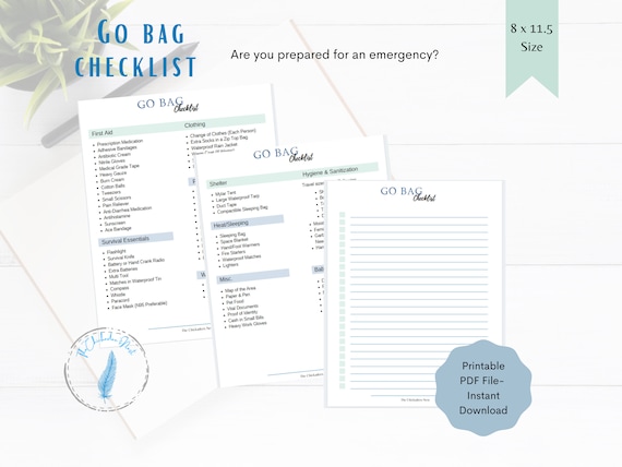 Printable Go Bag Checklist Bug Out Bag Checklist 72 Hour Kit List Printable  72 Hour Kit List -  Israel