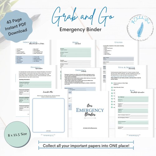 Emergency Planner Emergency Grab and Go Binder Emergency - Etsy
