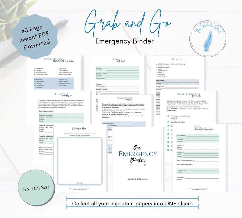 Emergency Planner Emergency Grab and Go Binder Emergency - Etsy