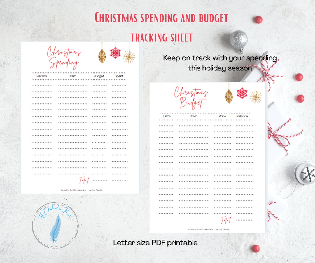 Printable Christmas Budget Planner | Holiday Spending Tracker (PDF) - Etsy