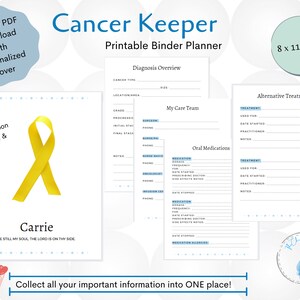 Cancer Keeper PDF Printable | Cancer Binder Printable | Planner for Cancer | Letter size PDF