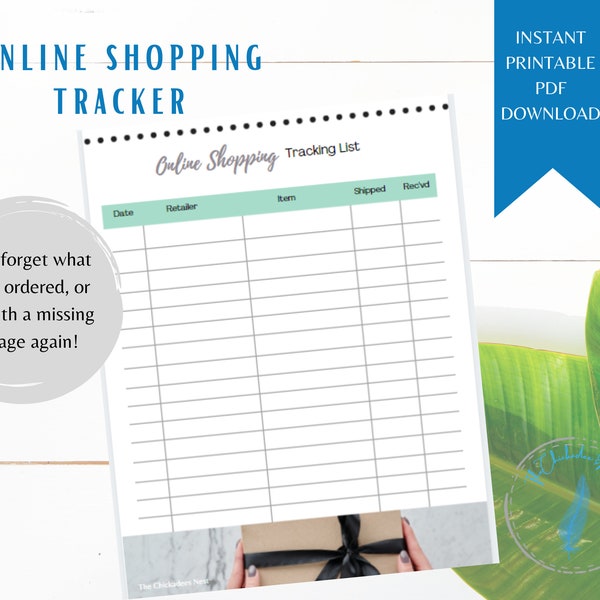 Online Shopping Tracker | Online Order Tracker | Printable Gift tracker | Printable Shopping Tracker| A4, A5, Letter