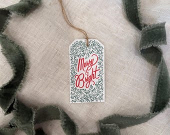 Set di 10 etichette regalo di Natale — Allegro e luminoso