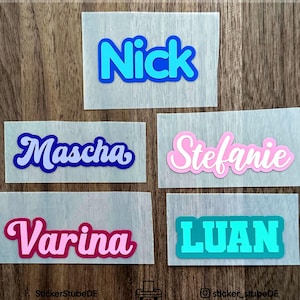 Personalisierte Aufkleber Namen I Schriftzug Beschriftung Aufkleber personalisiert I Wunschtext I Namensaufkleber I Vinyl Sticker wasserfest