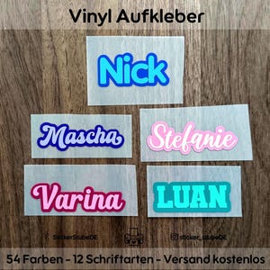 Personalisierte Aufkleber Namen I Schriftzug Beschriftung Aufkleber personalisiert I Wunschtext I Namensaufkleber I Vinyl Sticker wasserfest