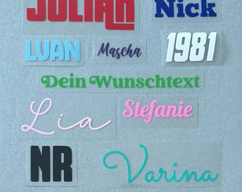 Personalized iron-on stickers for clothing | Iron-on lettering | Machine washable fabric stickers | Iron-on name or custom text
