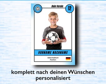 Fußball Sammelsticker personalisiert | Sticker mit eigenem Foto | Fußball Aufkleber selbst gestalten