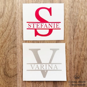Initialen Aufkleber Namen Groß I Schriftzug Monogramm Aufkleber personalisiert I Namensaufkleber I Namenssticker I Vinyl Monogram Sticker