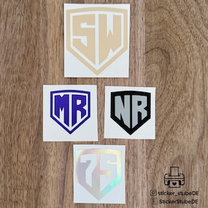 Logo Initialen Aufkleber Namen I Schriftzug Monogramm Aufkleber personalisiert I Buchstabenaufkleber I Namenssticker Vinyl Monogram Sticker