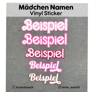 Personalisierte Namensaufkleber Mädchen Vinyl Aufkleber Namen I Pink Vinyl Namenssticker I Rosa Aufkleber Vinyl Sticker Name personalisiert
